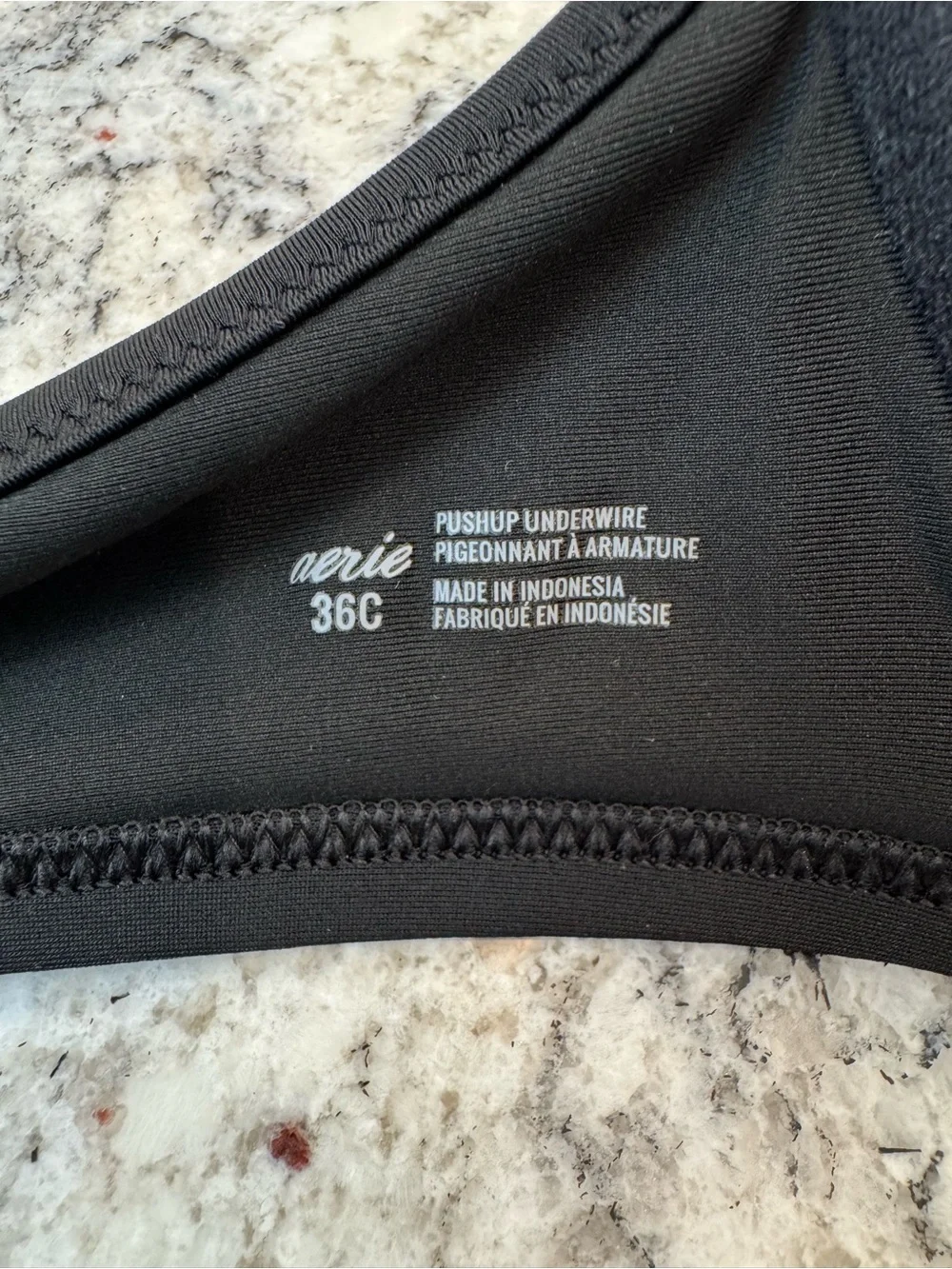 Aerie Black High Waisted Bikini Set Push-Up Underwire Top 36C Bottoms Medium